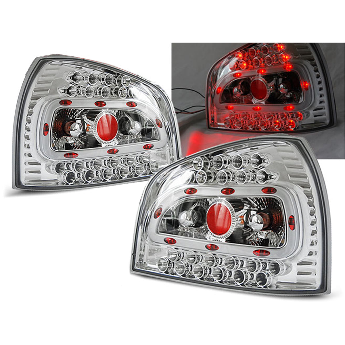 LED Rücklichter Chrom passend für Audi A3 08.96-08.00