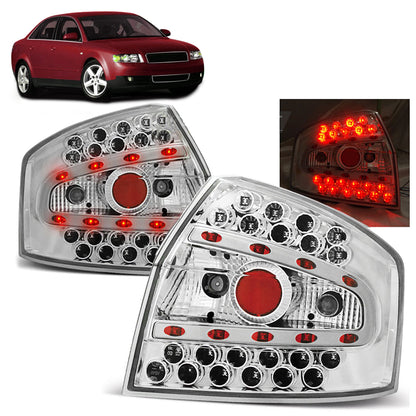 LED Rücklichter Chrom passend für Audi A4 8E 10.00-10.04 Limousine