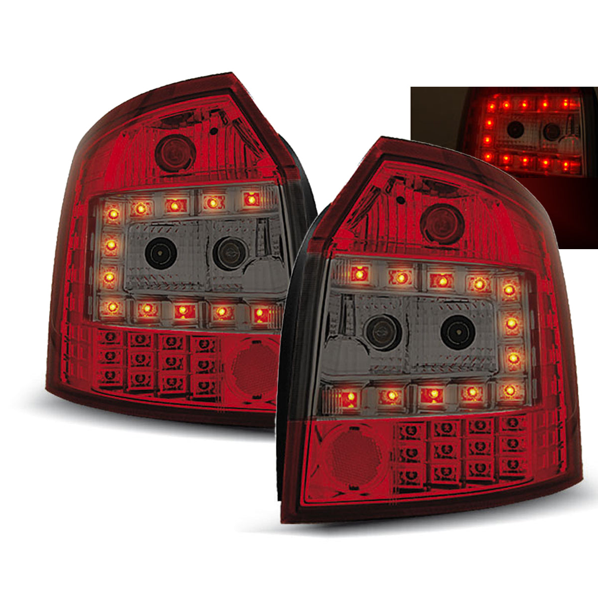 LED Rücklichter Rot Rauch passend für Audi A4 10.00-10.04 Avant