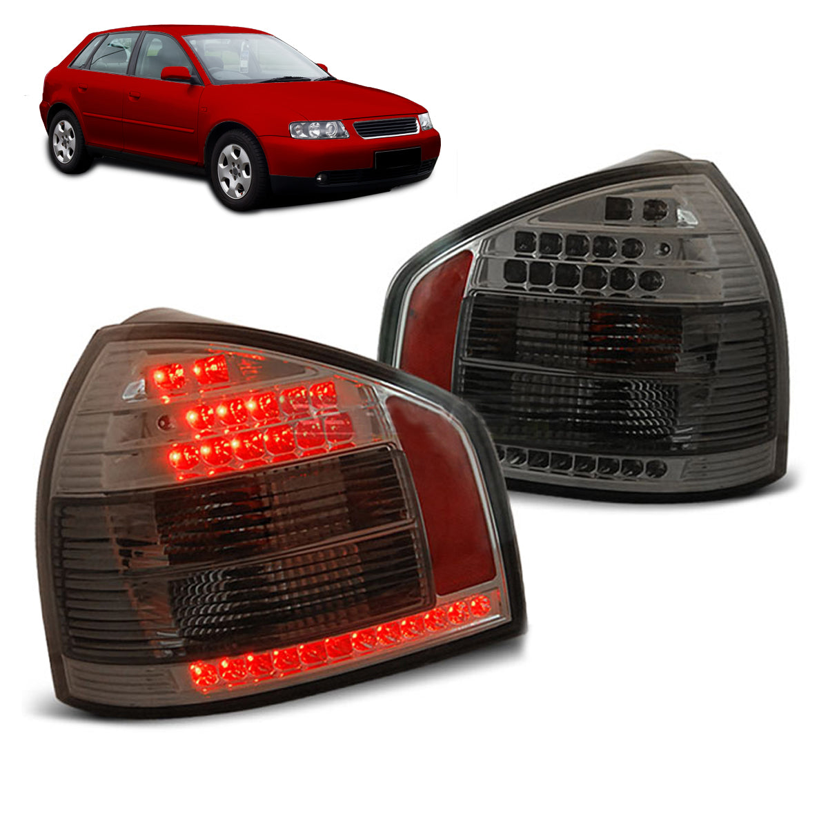 LED Rücklichter Rauch passend für Audi A3 08.96-08.00