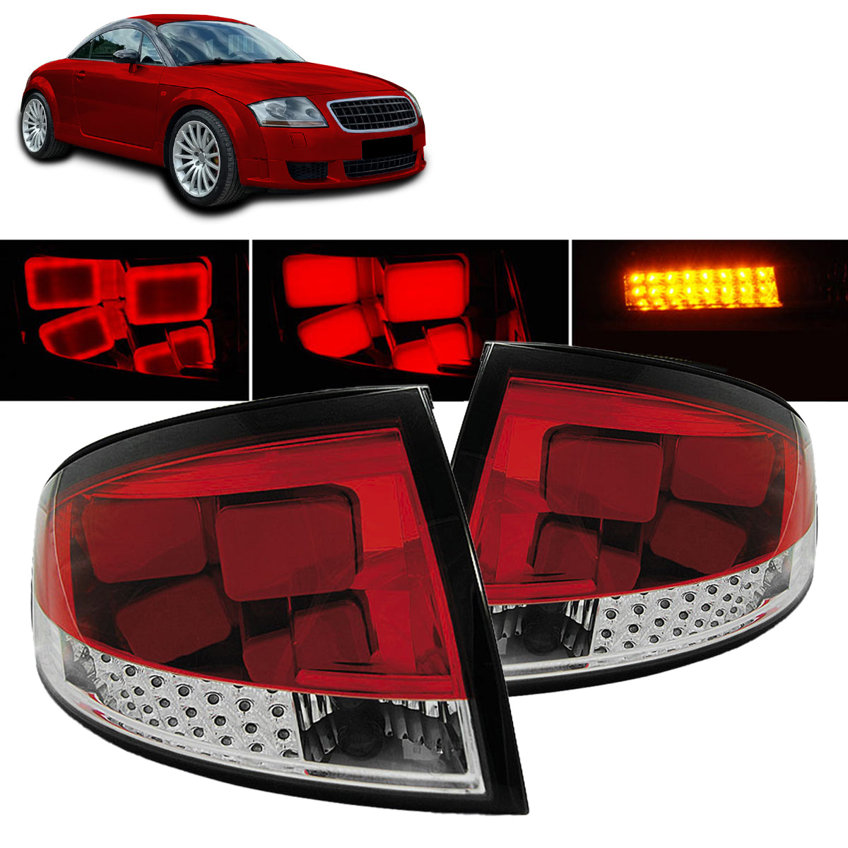 LED Rücklichter Rot Weiß passend für Audi TT 8N 99-06