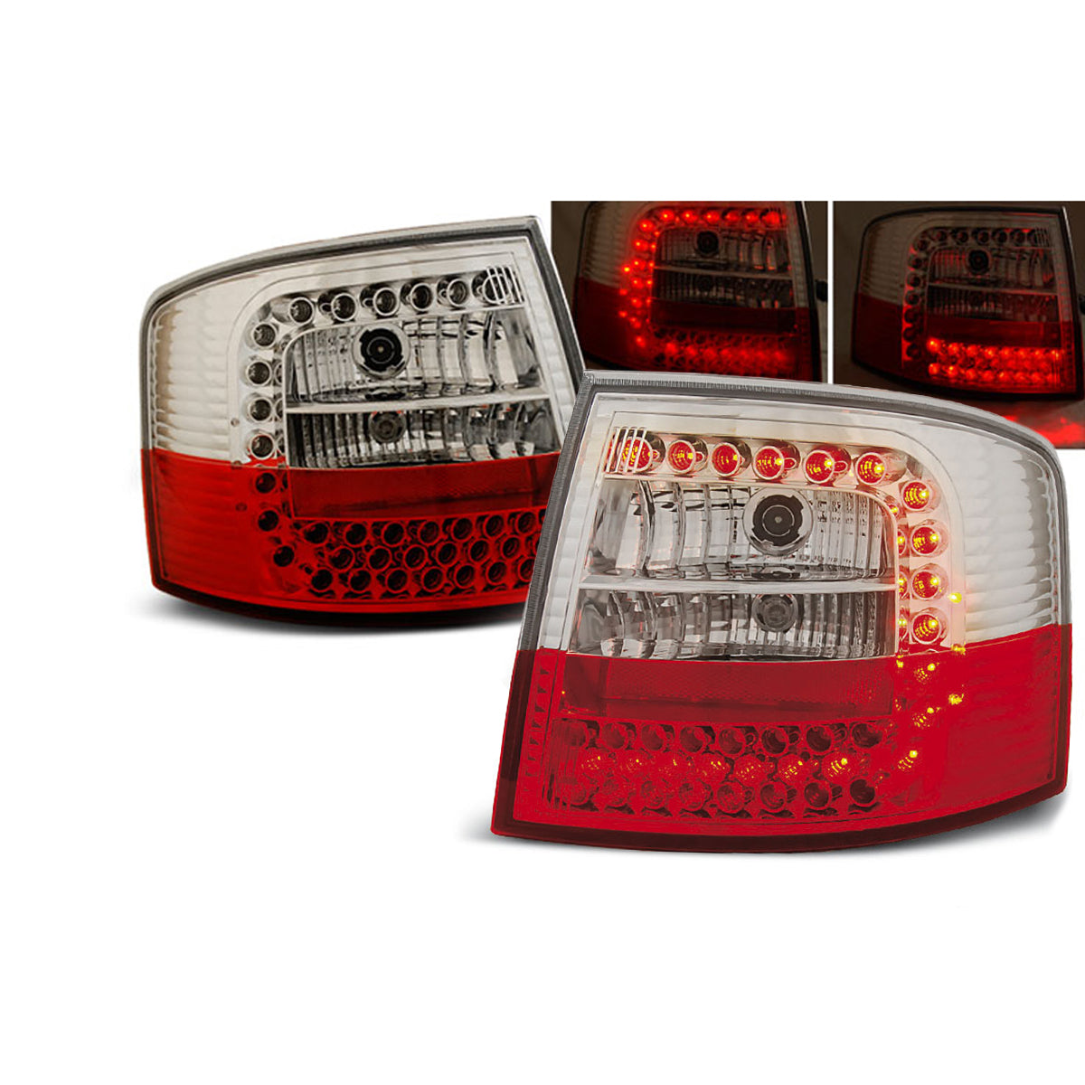 LED Rücklichter Rot Weiß passend für Audi A6 05.97-05.04 Avant
