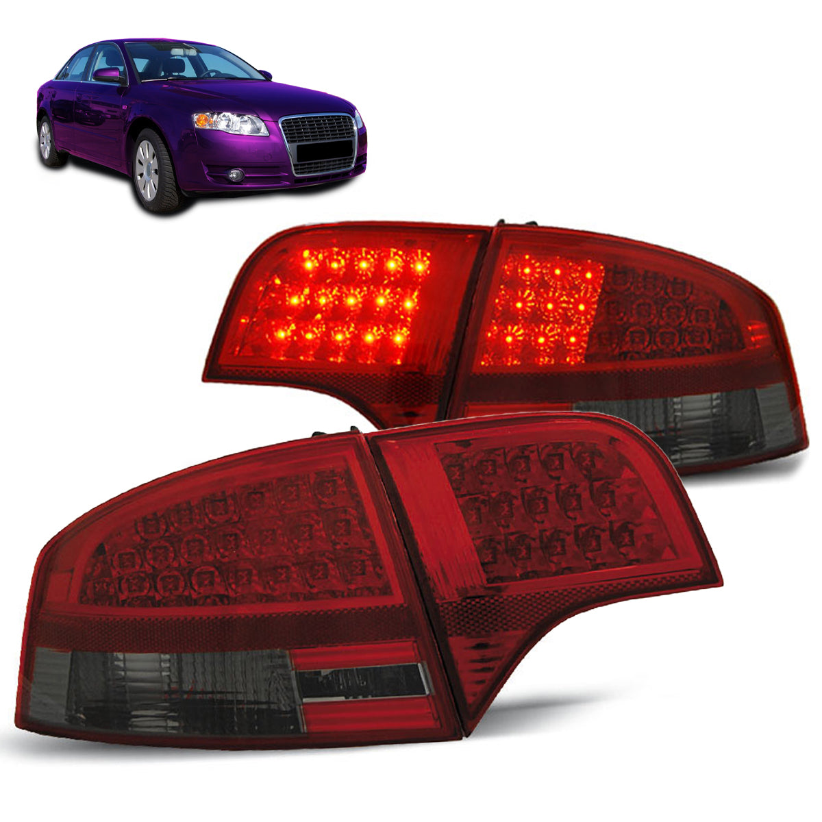 LED Rücklichter Rot Rauch passend für Audi A4 B7 11.04-11.07 Limousine