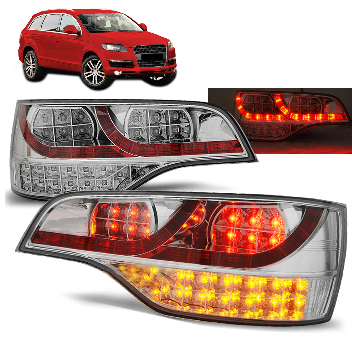 LED Rücklichter Chrom passend für Audi Q7 06-09