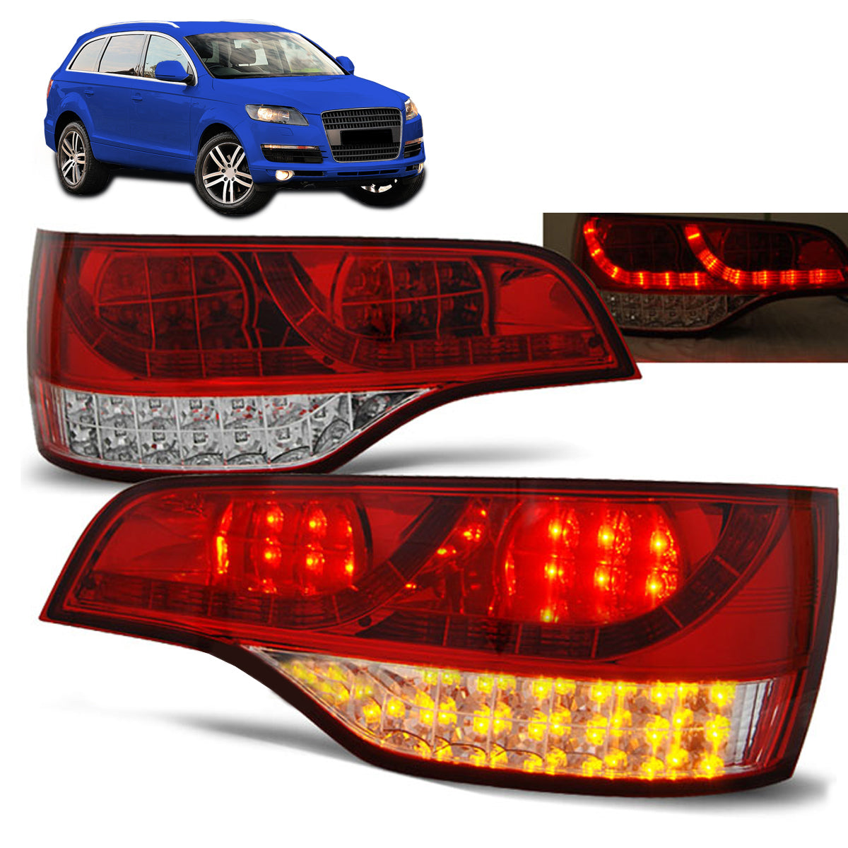 LED Rücklichter Rot Weiß passend für Audi Q7 06-09