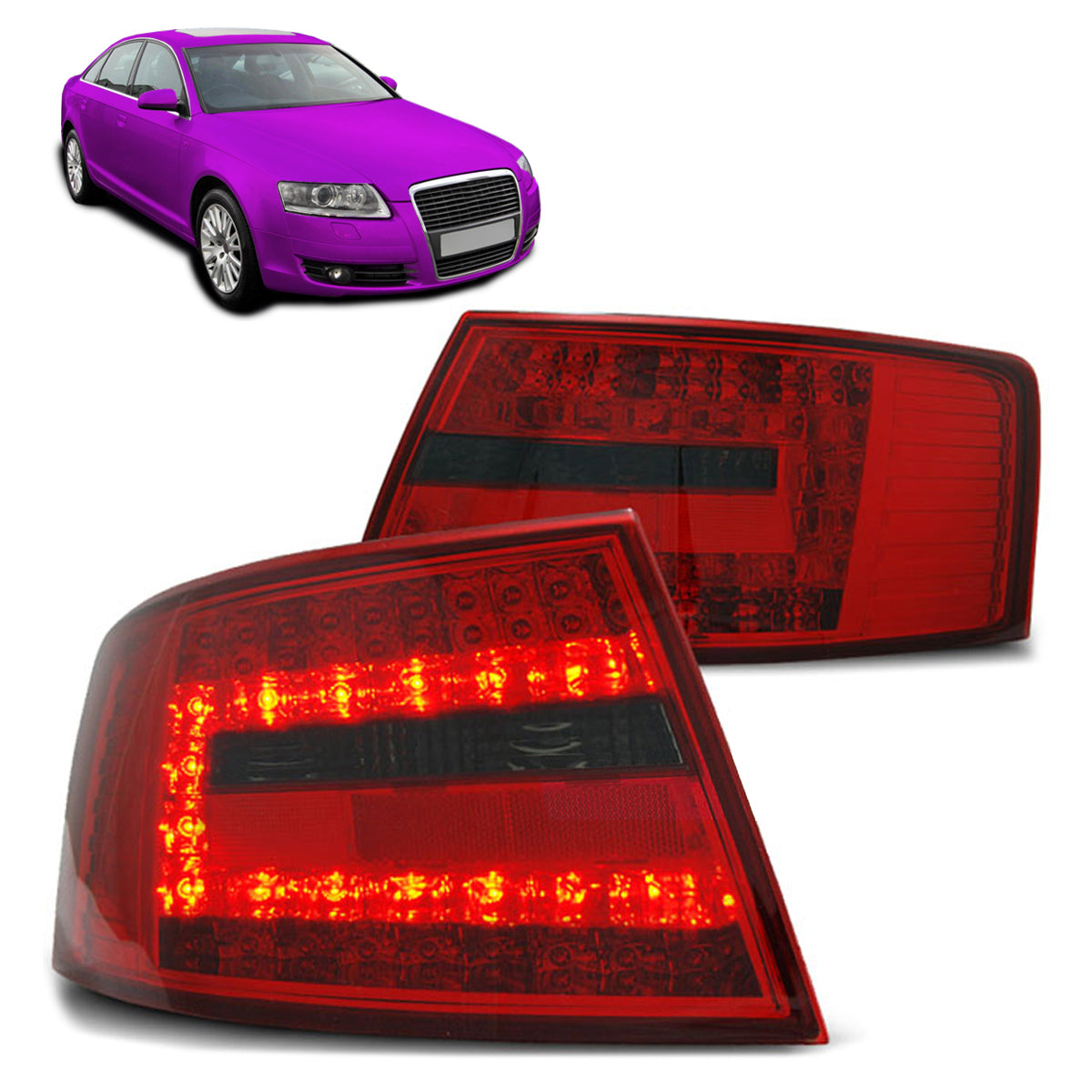 LED Rücklichter Rot Rauch passend für Audi A6 C6 Limousine 04.04-08