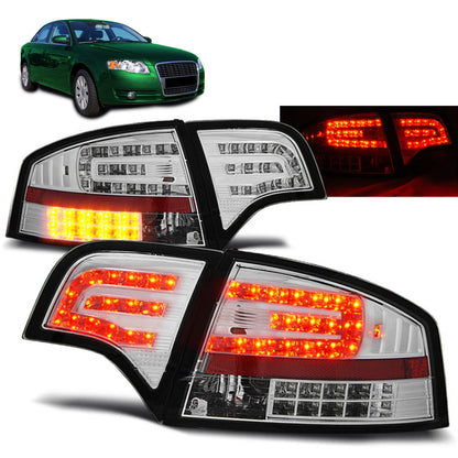 LED Rücklichter Chrom passend für Audi A4 B7 11.04-03.08 Limousine