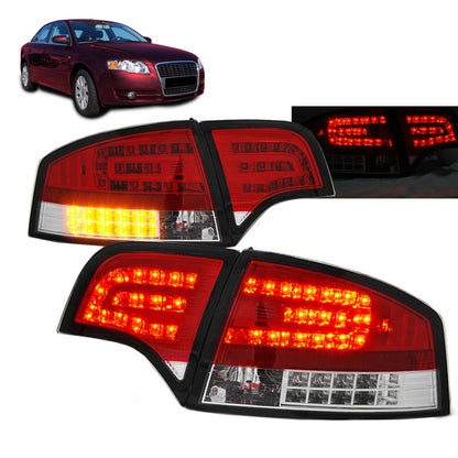 LED Rücklichter Rot Weiß passend für Audi A4 B7 11.04-03.08 Limousine