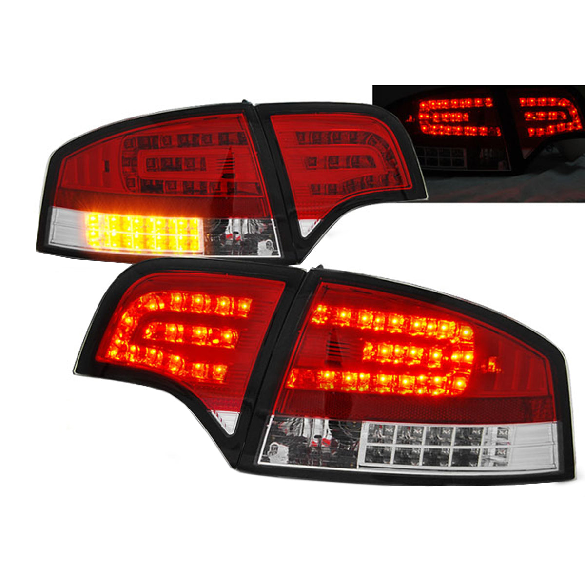 LED Rücklichter Rot Weiß passend für Audi A4 B7 11.04-03.08 Limousine
