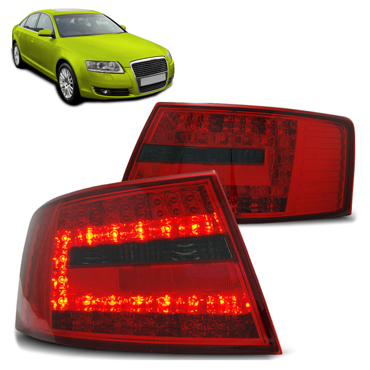 LED Rücklichter Rot Rauch passend für Audi A6 C6 Limousine 04.04-08