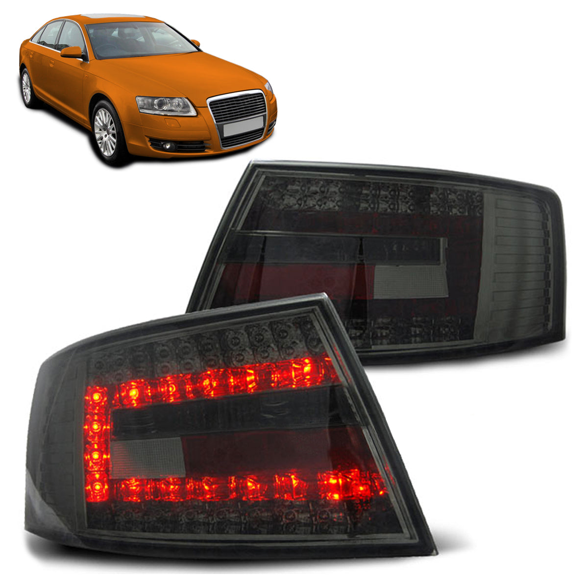 LED Rücklichter Rauch passend für Audi A6 C6 Limousine 04.04-08