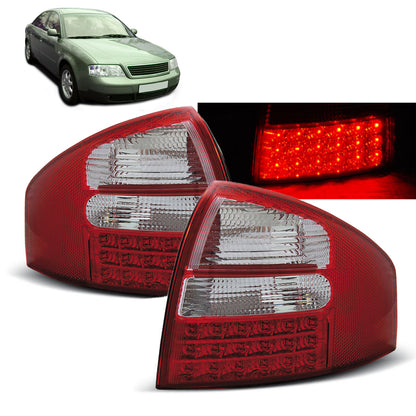 LED Rücklichter Rot Weiß passend für Audi A6 05.97-05.04 Limousine