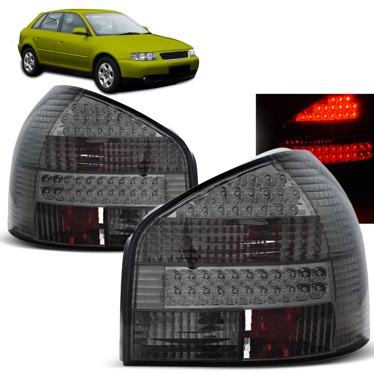 LED Rücklichter Rauch passend für Audi A3 08.96-08.00