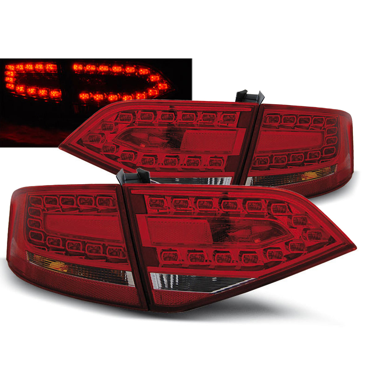 LED Rücklichter Rot Weiß passend für Audi A4 B8 08-11 Limousine