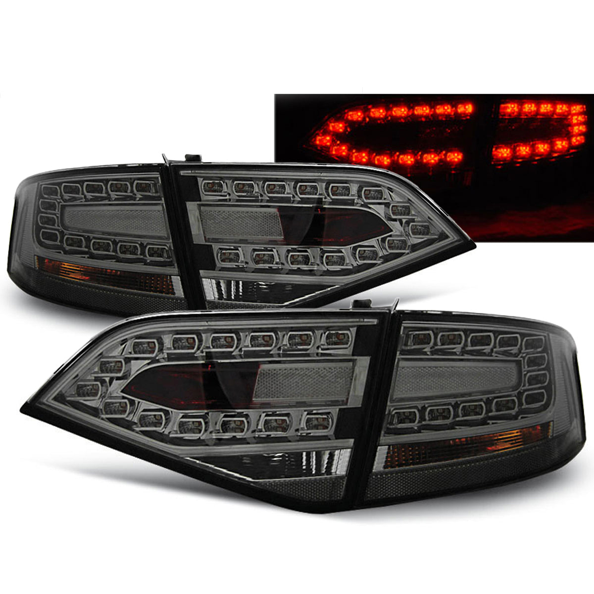 LED Rücklichter Rauch passend für Audi A4 B8 08-11 Limousine