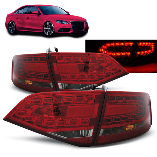 LED Rücklichter Rot Rauch passend für Audi A4 B8 08-11 Limousine