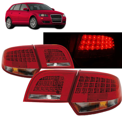 LED Rücklichter Rot Weiß passend für Audi A3 8P 04-08 Sportback
