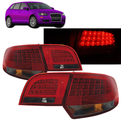 LED Rücklichter Rot Rauch passend für Audi A3 8P 04-08 Sportback