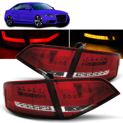 LED Rücklichter Rot Weiß passend für Audi A4 B8 08-11 Limousine