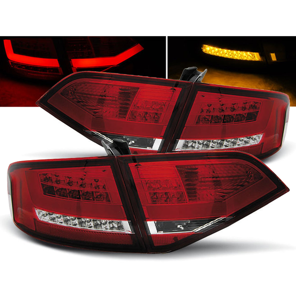 LED Rücklichter Rot Weiß passend für Audi A4 B8 08-11 Limousine