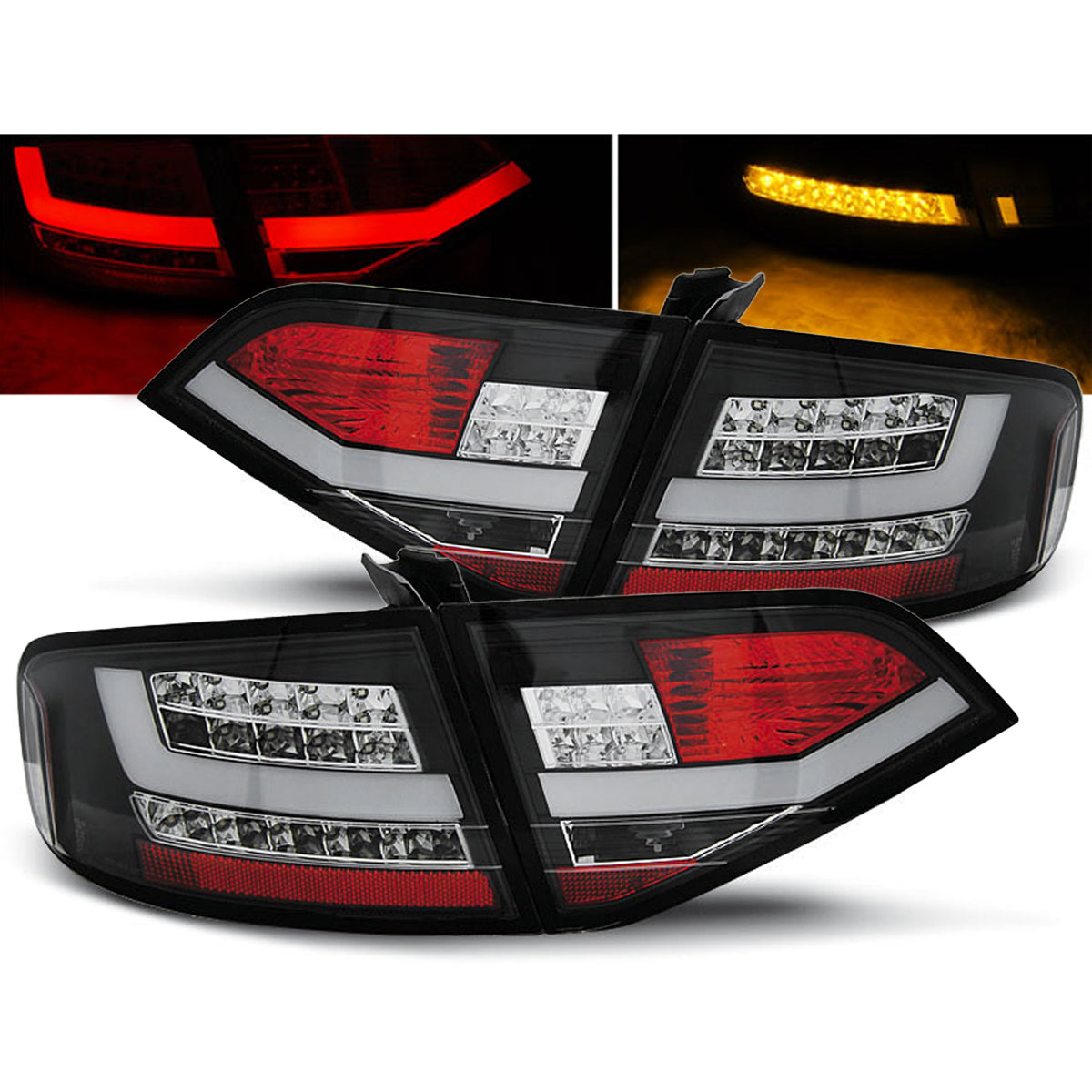 LED Rücklichter Schwarz passend für Audi A4 B8 08-11 Limousine
