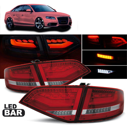 LED Rücklichter Rot Weiß passend für Audi A4 B8 08-11 Limousine