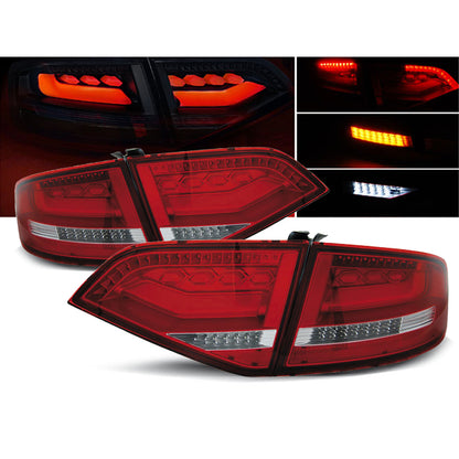 LED Rücklichter Rot Weiß passend für Audi A4 B8 08-11 Limousine