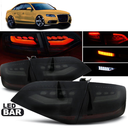 LED Rücklichter Rauch Schwarz passend für Audi A4 B8 08-11 Limousine