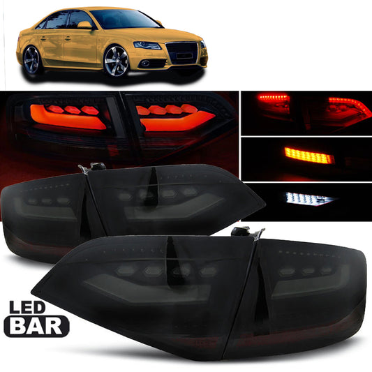 LED Rücklichter Rauch Schwarz passend für Audi A4 B8 08-11 Limousine