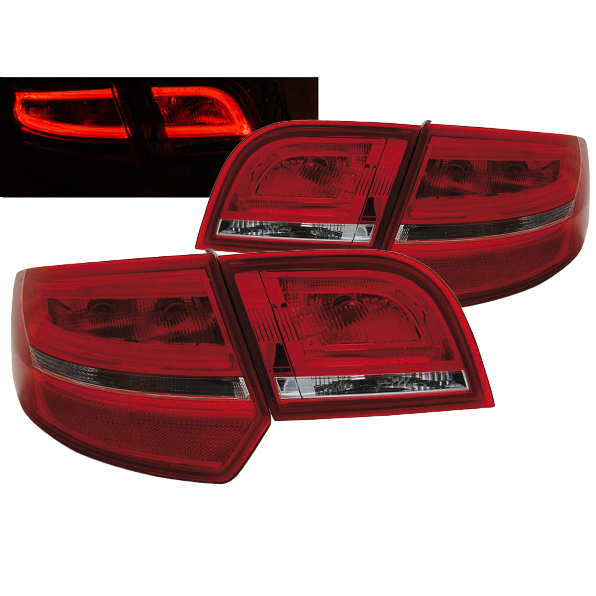 LED Rücklichter Rot Weiß passend für Audi A3 8P 04-08 Sportback
