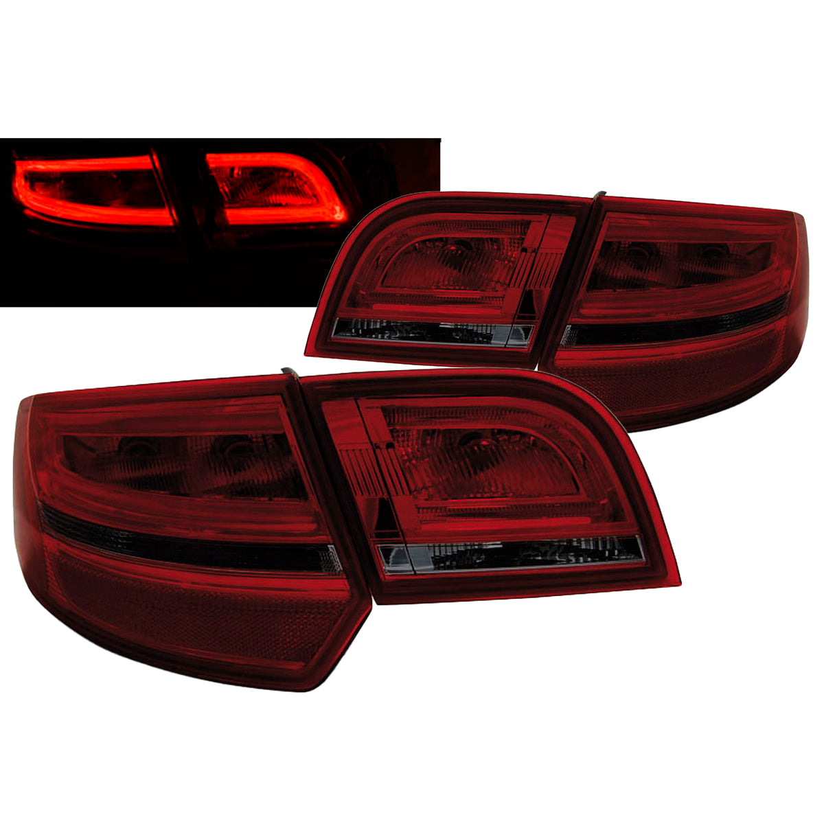 LED Rücklichter Rot Rauch passend für Audi A3 8P 04-08 Sportback
