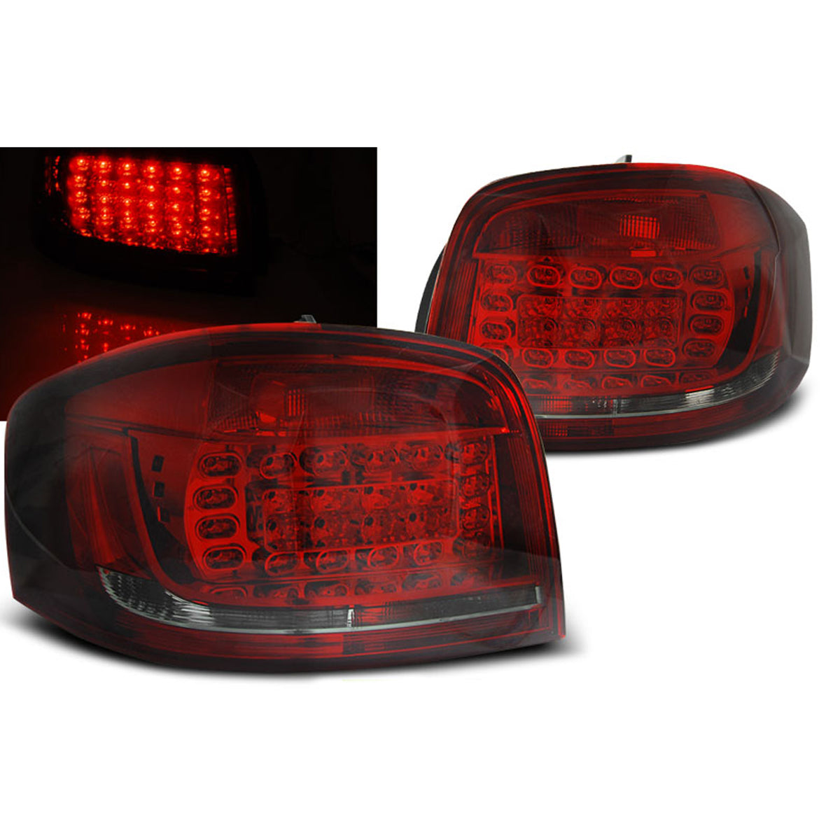 LED Rücklichter Rot Rauch passend für Audi A3 08-12