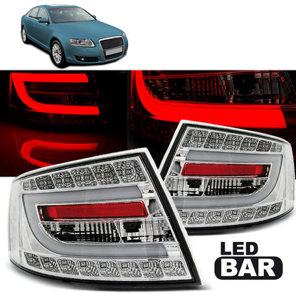 LED Rücklichter Chrom passend für Audi A6 C6 Limousine 04.04-08 6PIN