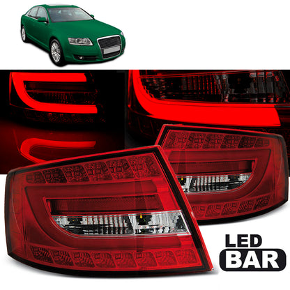 LED Rücklichter Rot Weiß passend für Audi A6 C6 Limousine 04.04-08 6PIN