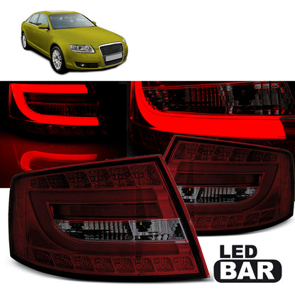 LED Rücklichter Rot Rauch passend für Audi A6 C6 Limousine 04.04-08 6PIN