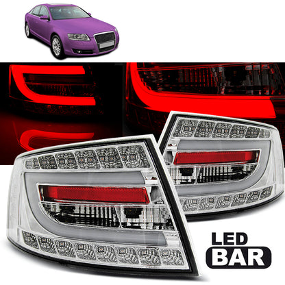 LED Rücklichter Chrom passend für Audi A6 C6 Limousine 04.04-08 7PIN