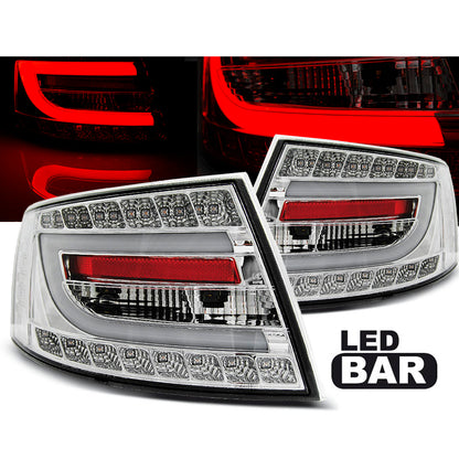 LED Rücklichter Chrom passend für Audi A6 C6 Limousine 04.04-08 7PIN