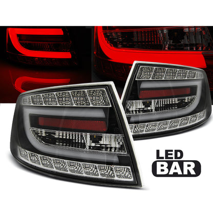 LED Rücklichter Schwarz passend für Audi A6 C6 Limousine 04.04-08 7PIN