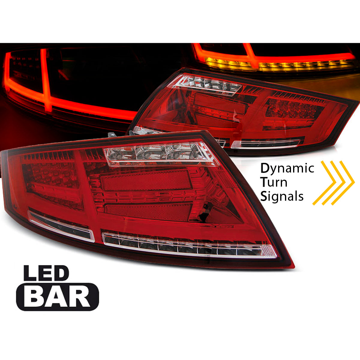 LED BAR Rücklichter Rot Weiß passend für Audi TT 04.06-02.14