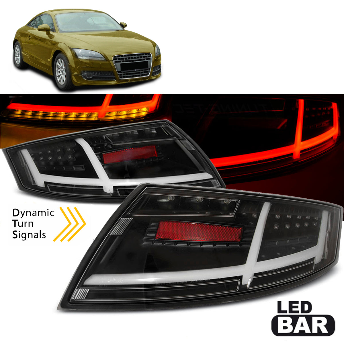 LED BAR Rücklichter Schwarz passend für Audi TT 04.06-02.14