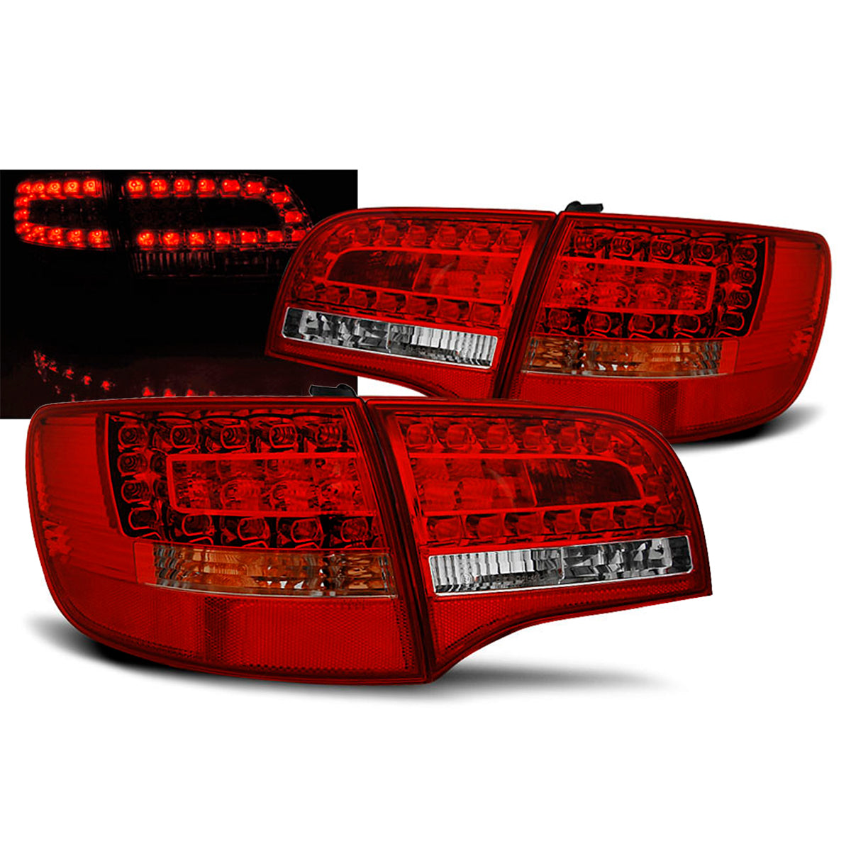 LED Rücklichter Rot Weiß passend für Audi A6 C6 05-08 Avant