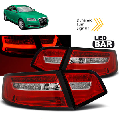 LED BAR Rücklichter Rot Weiß SEQ passend für Audi A6 08-11 Limousine