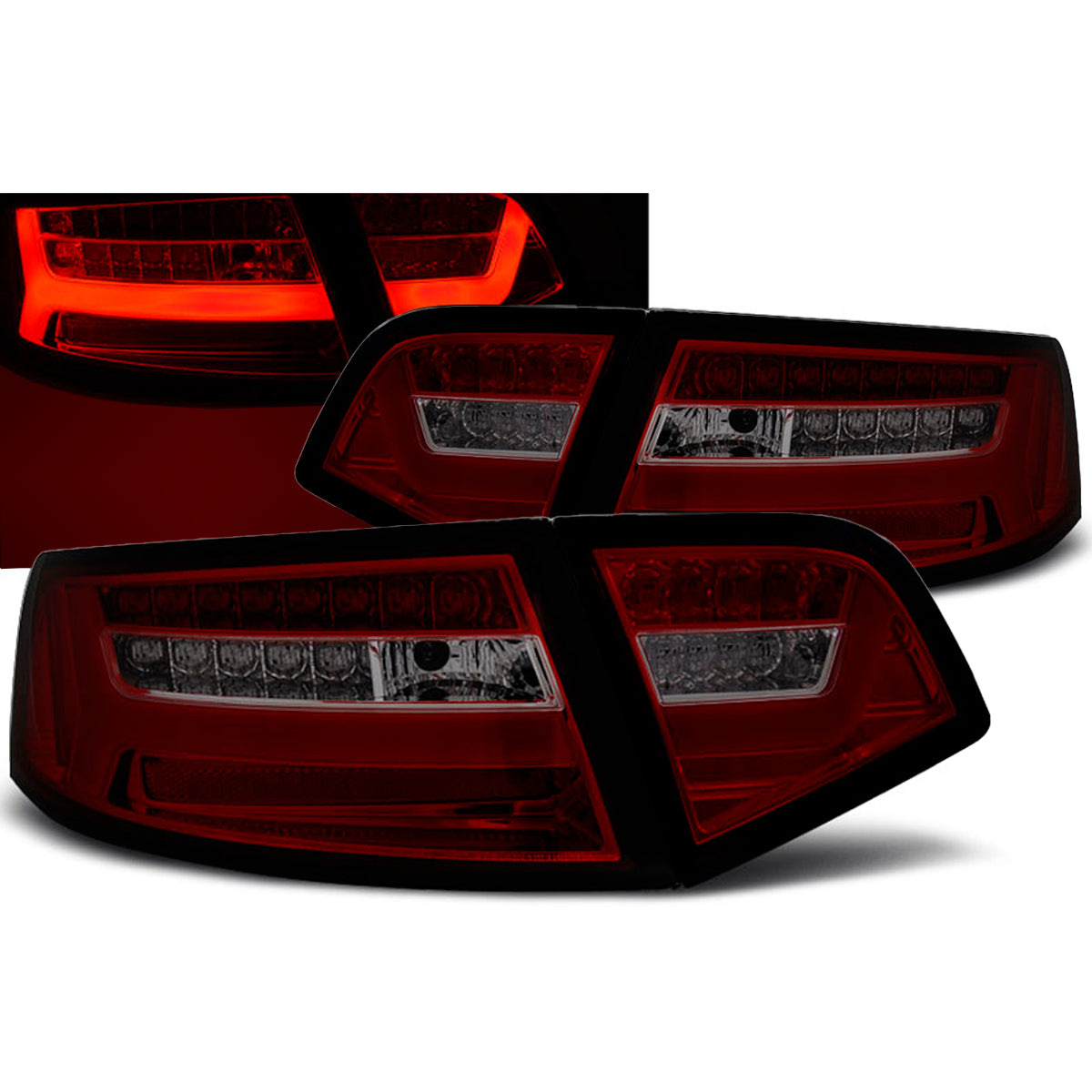 LED BAR Rücklichter Rot Rauch SEQ passend für Audi A6 08-11 Limousine