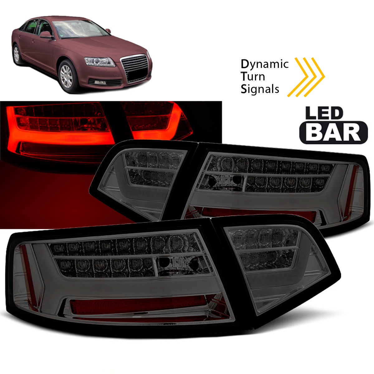 LED BAR Rücklichter Rauch SEQ passend für Audi A6 08-11 Limousine