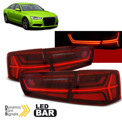 LED BAR Rücklichter Rot Weiß SEQ passend für Audi A6 C7 11-14 Limousine