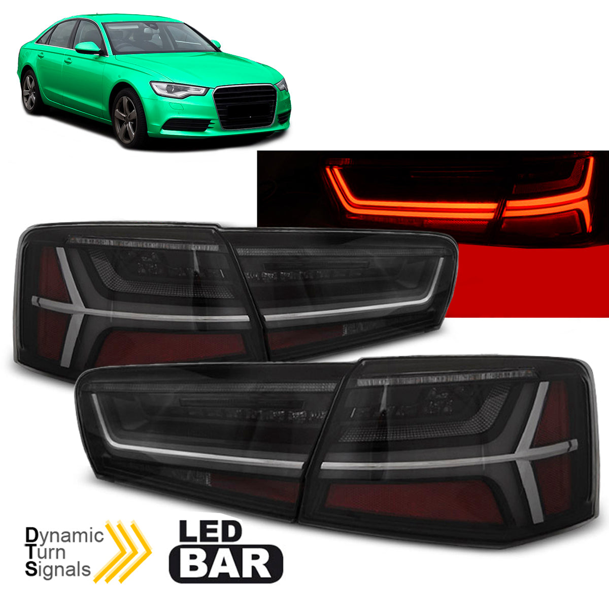 LED BAR Rücklichter Rauch SEQ passend für Audi A6 C7 11-14 Limousine
