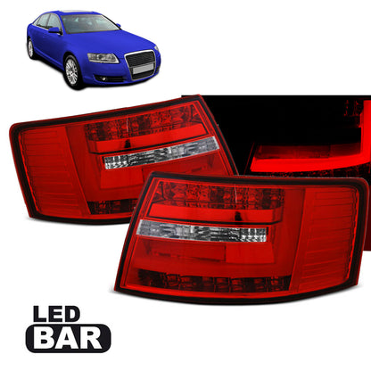 LED BAR Rücklichter Rot Weiß passend für Audi A6 C6 Limousine 04.04-08 6-PIN