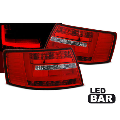 LED BAR Rücklichter Rot Weiß passend für Audi A6 C6 Limousine 04.04-08 6-PIN