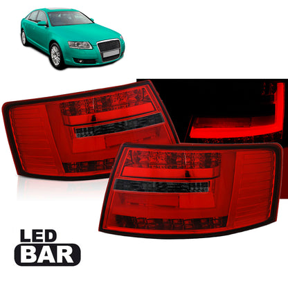 LED BAR Rücklichter Rot Rauch passend für Audi A6 C6 Limousine 04.04-08 6-PIN