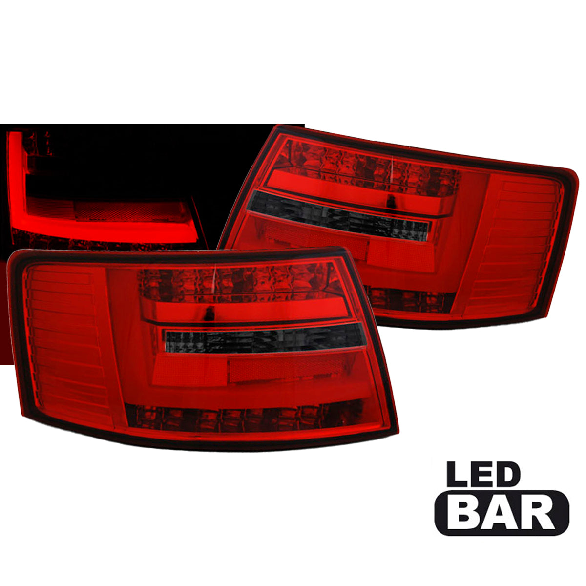 LED BAR Rücklichter Rot Rauch passend für Audi A6 C6 Limousine 04.04-08 7-PIN